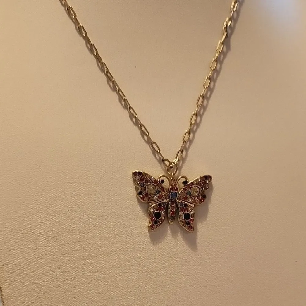 Gucci Colorful Butterfly Pendant With Unbranded Chain